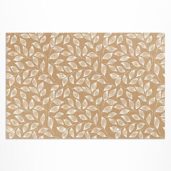 Tapis vinyle d’extérieur Brindilles linéaires bohèmes avec feuilles