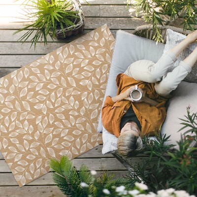 Tapis vinyle d’extérieur Brindilles linéaires bohèmes avec feuilles