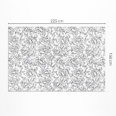 Tapis vinyle d’extérieur Croquis vintage de fleur et de feuille de pivoine