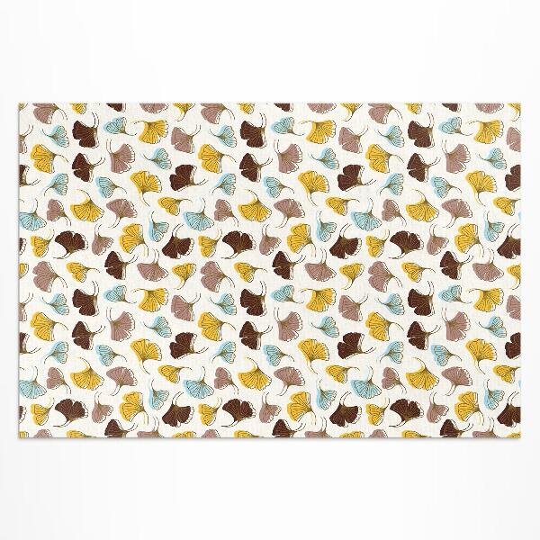 Tapis vinyle d’extérieur Illustration bohème de feuilles de ginkgo pastel