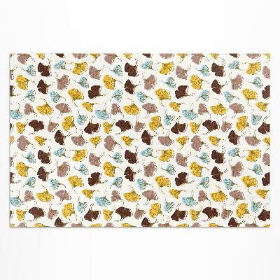 Tapis vinyle d’extérieur Illustration bohème de feuilles de ginkgo pastel