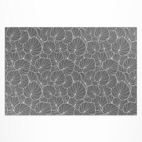 Tapis vinyle d’extérieur Motif bohème à feuilles linéaires