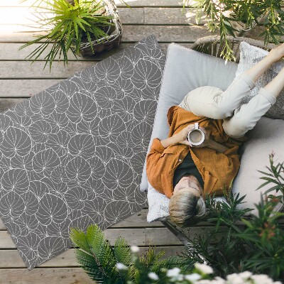 Tapis vinyle d’extérieur Motif bohème à feuilles linéaires