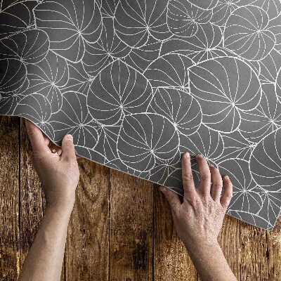 Tapis vinyle d’extérieur Motif bohème à feuilles linéaires