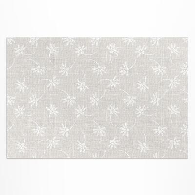 Tapis vinyle d’extérieur Délicates marguerites bohèmes sur tissu