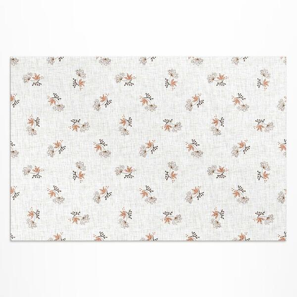 Tapis vinyle d’extérieur Petites fleurs sur tissu bohème