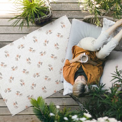 Tapis vinyle d’extérieur Petites fleurs sur tissu bohème