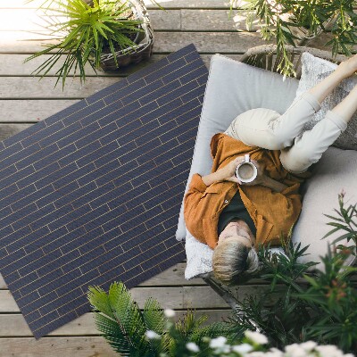 Tapis vinyle d’extérieur Parquet moderne foncé aux lignes régulières