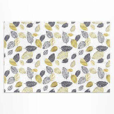 Tapis vinyle d’extérieur Motif nature tendance avec des feuilles claires et foncées