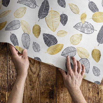 Tapis vinyle d’extérieur Motif nature tendance avec des feuilles claires et foncées