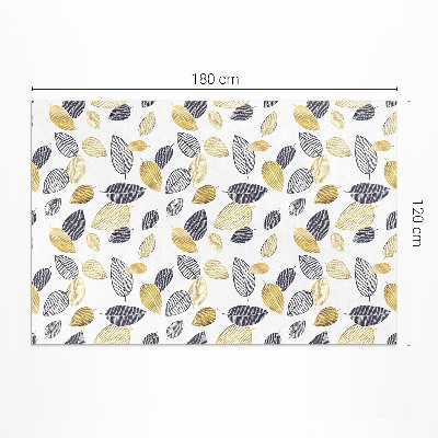 Tapis vinyle d’extérieur Motif nature tendance avec des feuilles claires et foncées