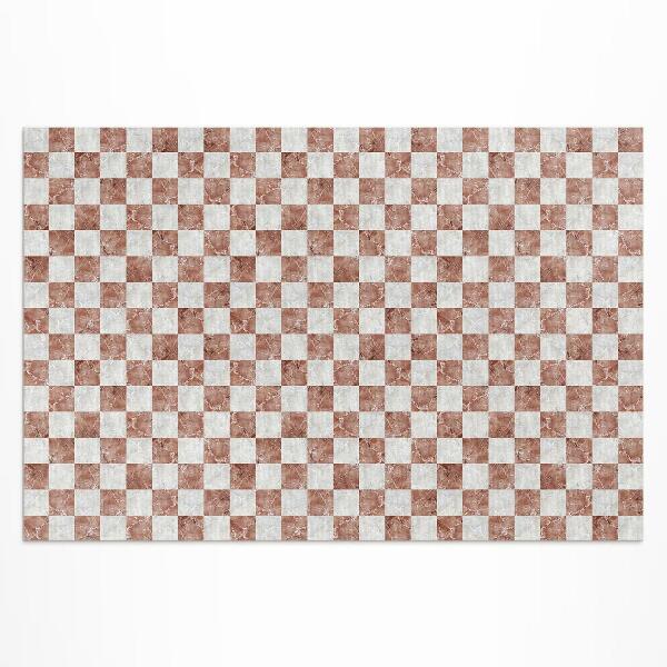 Tapis vinyle d’extérieur Mosaïque de pierre en damier de marbre