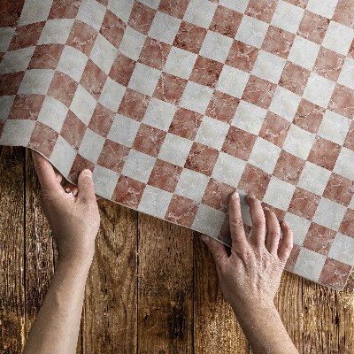 Tapis vinyle d’extérieur Mosaïque de pierre en damier de marbre