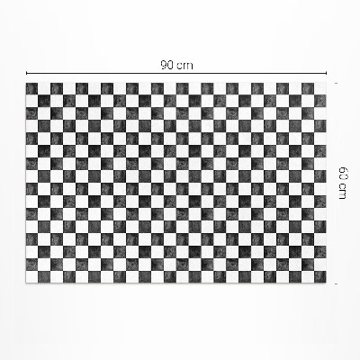 Tapis vinyle d’extérieur Échiquier en pierre monochrome