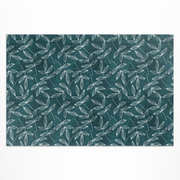 Tapis vinyle d’extérieur Brindilles de feuilles bohèmes minimalistes