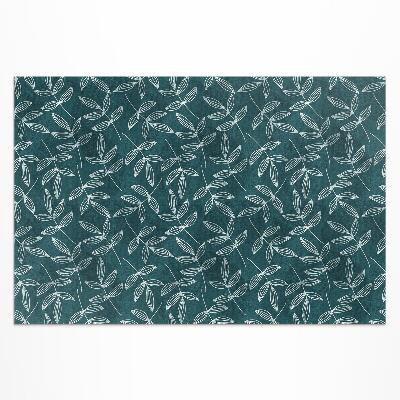 Tapis vinyle d’extérieur Brindilles de feuilles bohèmes minimalistes