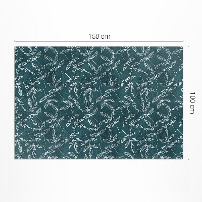 Tapis vinyle d’extérieur Brindilles de feuilles bohèmes minimalistes