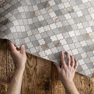 Tapis vinyle d’extérieur Carreaux de mosaïque en pierre à la mode et élégants