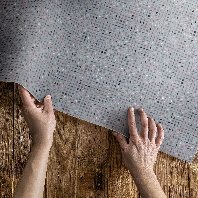 Tapis vinyle d’extérieur Détails rétro à pois colorés