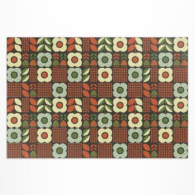 Tapis vinyle d’extérieur Illustration folklorique de fleurs