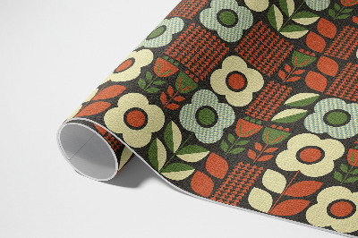 Tapis vinyle d’extérieur Illustration folklorique de fleurs