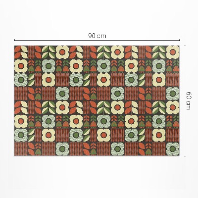 Tapis vinyle d’extérieur Illustration folklorique de fleurs