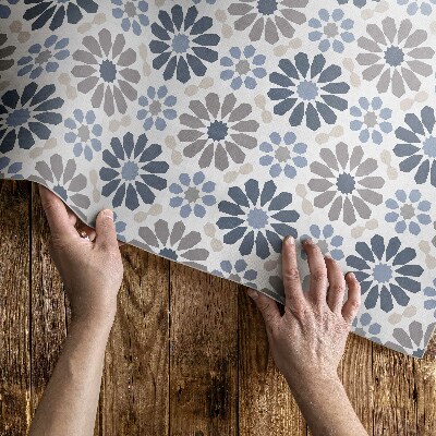 Tapis vinyle d’extérieur Motif régulier délicat de fleurs pastel