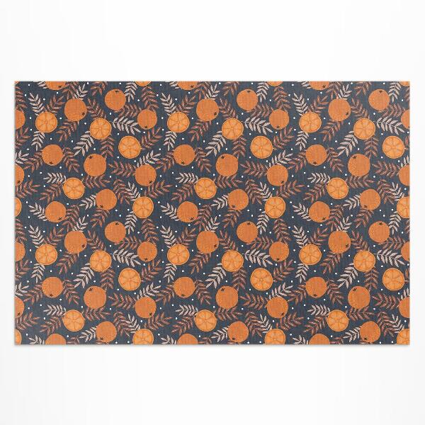 Tapis vinyle d’extérieur Illustration d'oranges et de feuilles