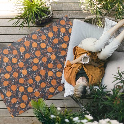Tapis vinyle d’extérieur Illustration d'oranges et de feuilles