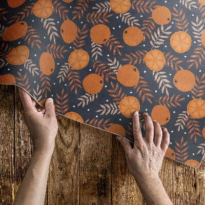 Tapis vinyle d’extérieur Illustration d'oranges et de feuilles