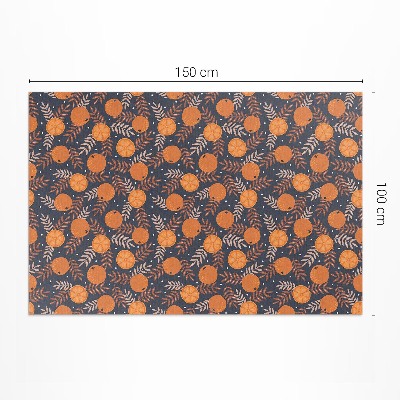 Tapis vinyle d’extérieur Illustration d'oranges et de feuilles