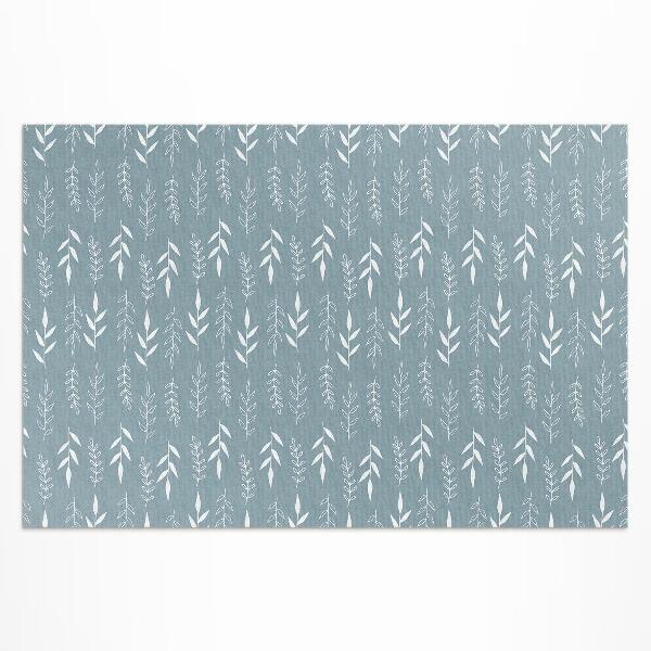 Tapis vinyle d’extérieur Illustration minimaliste de brindilles et de feuilles