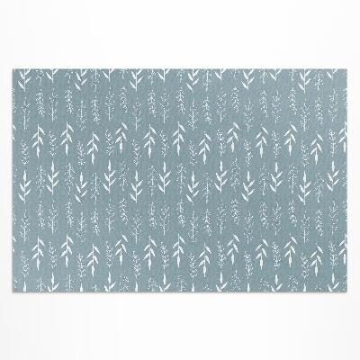 Tapis vinyle d’extérieur Illustration minimaliste de brindilles et de feuilles