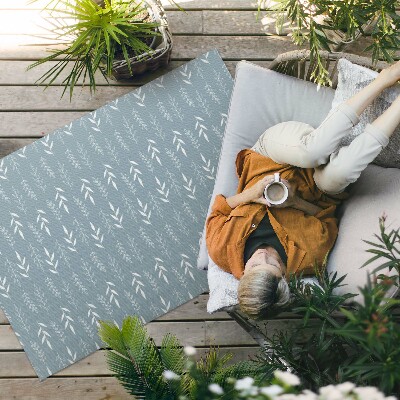 Tapis vinyle d’extérieur Illustration minimaliste de brindilles et de feuilles