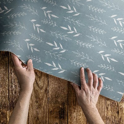 Tapis vinyle d’extérieur Illustration minimaliste de brindilles et de feuilles