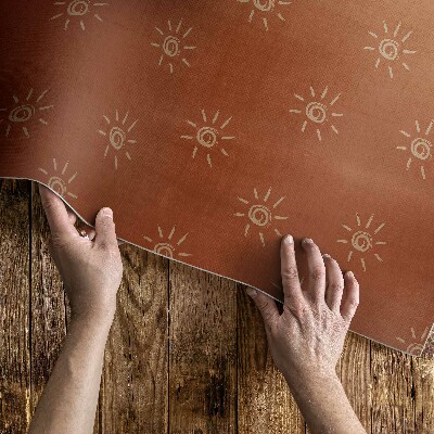 Tapis vinyle d’extérieur Motif soleil, style bohème vintage