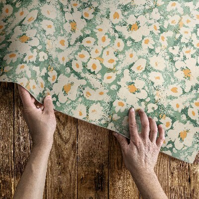 Tapis vinyle d’extérieur Champ prairie fleurs peintes abstraites