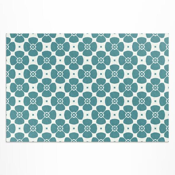 Tapis vinyle d’extérieur Motif de carreaux floraux