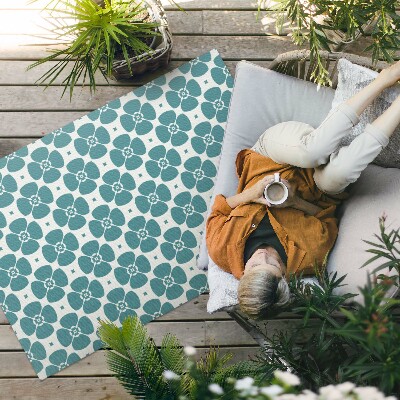 Tapis vinyle d’extérieur Motif de carreaux floraux