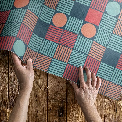 Tapis vinyle d’extérieur Motif géométrique rétro vintage