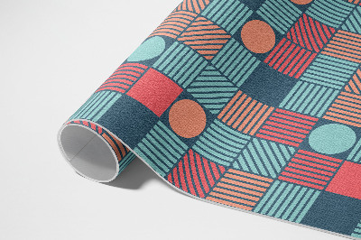 Tapis vinyle d’extérieur Motif géométrique rétro vintage