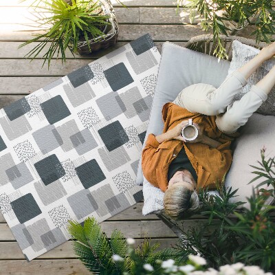 Tapis vinyle d’extérieur Carrés rétro peints