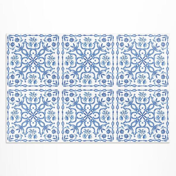 Tapis vinyle d’extérieur Carreaux décoratifs à motifs végétaux