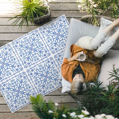 Tapis vinyle d’extérieur Carreaux décoratifs à motifs végétaux