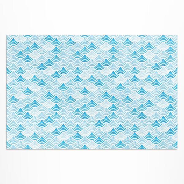 Tapis vinyle d’extérieur Motif de vagues à l'aquarelle de style asiatique