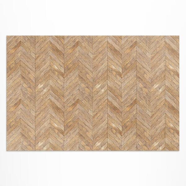 Tapis vinyle d’extérieur Parquet à chevrons en bois vintage