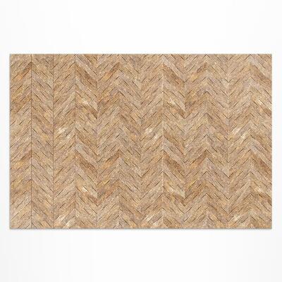 Tapis vinyle d’extérieur Parquet à chevrons en bois vintage