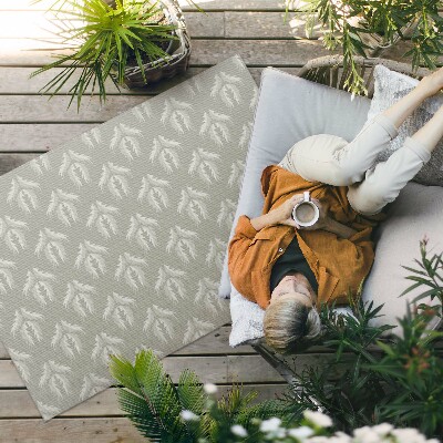 Tapis vinyle d’extérieur ornement végétal à motif régulier