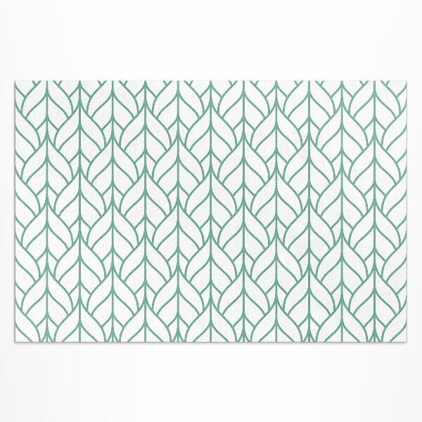 Tapis vinyle d’extérieur Motif minimaliste de feuilles linéaires