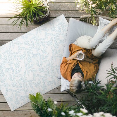 Tapis vinyle d’extérieur Croquis de feuilles vintage élégantes